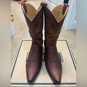 Tecovas The Barrett Brick Python Sz 10D Cowboy Boots
